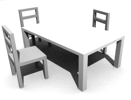 Table et chaises 3D